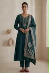 Ff Viscose Roman Silk With Embroidery Work Kurti With Bottom Dupatta